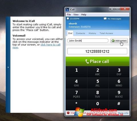 Snimak zaslona iCall Windows 10