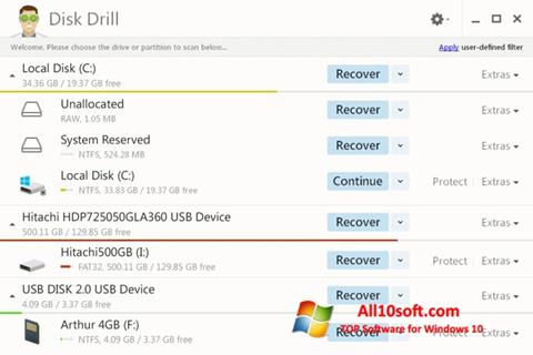 Snimak zaslona Disk Drill Windows 10