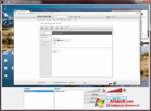 Snimak zaslona Open Broadcaster Software Windows 10