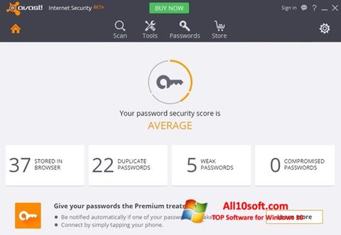 Snimak zaslona Avast Internet Security Windows 10