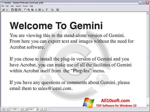 Snimak zaslona Gemini Windows 10