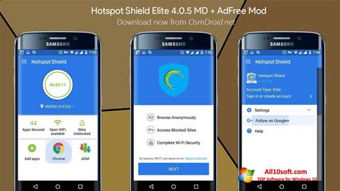 Snimak zaslona Hotspot Shield Windows 10