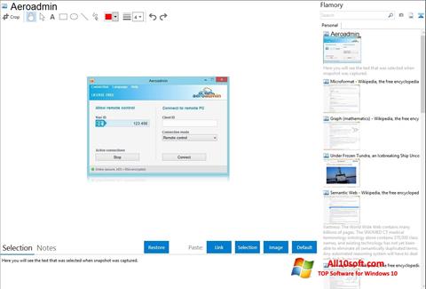 Snimak zaslona AeroAdmin Windows 10
