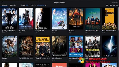 Snimak zaslona Popcorn Time Windows 10