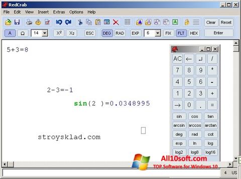 Snimak zaslona RedCrab Calculator Windows 10