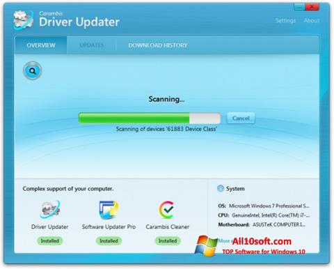 Snimak zaslona Carambis Driver Updater Windows 10