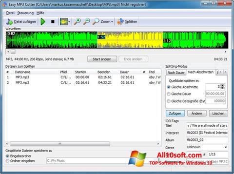 Snimak zaslona MP3 Cutter Windows 10