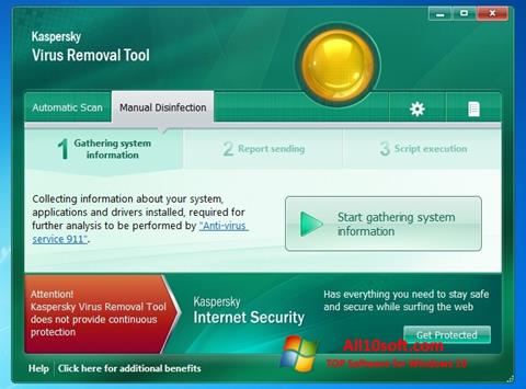 Snimak zaslona Kaspersky Virus Removal Tool Windows 10