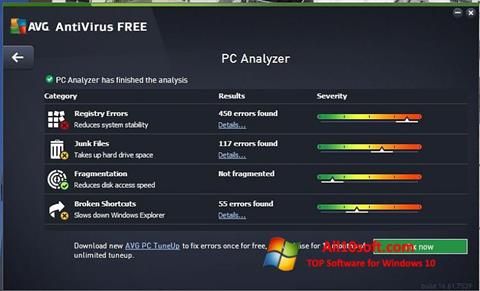 Snimak zaslona AVG AntiVirus Free Windows 10
