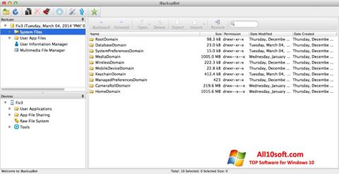 Snimak zaslona iBackupBot Windows 10