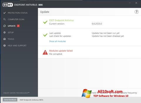 Snimak zaslona ESET Endpoint Antivirus Windows 10