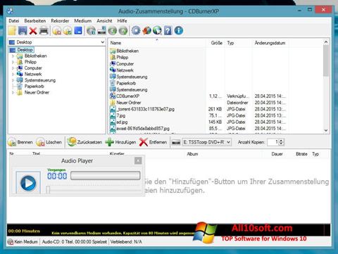 Snimak zaslona CDBurnerXP Windows 10