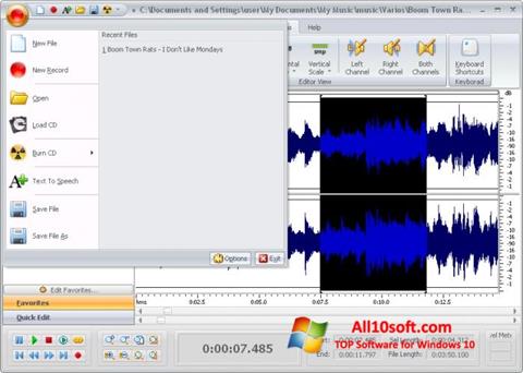 Snimak zaslona Free Audio Editor Windows 10