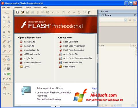 Snimak zaslona Macromedia Flash Player Windows 10