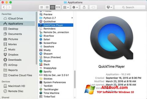 Snimak zaslona QuickTime Pro Windows 10