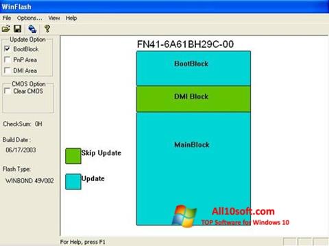 Snimak zaslona WinFlash Windows 10