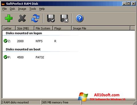 Snimak zaslona SoftPerfect RAM Disk Windows 10