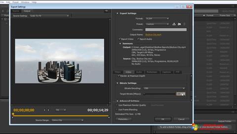 Snimak zaslona Adobe Media Encoder Windows 10