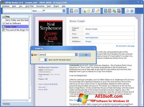 Snimak zaslona All My Books Windows 10