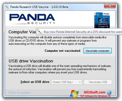 Snimak zaslona Panda USB Vaccine Windows 10