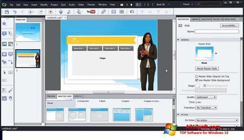 Snimak zaslona Adobe Captivate Windows 10