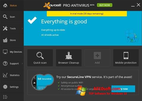 Snimak zaslona Avast! Pro Antivirus Windows 10