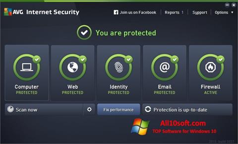 Snimak zaslona AVG Internet Security Windows 10