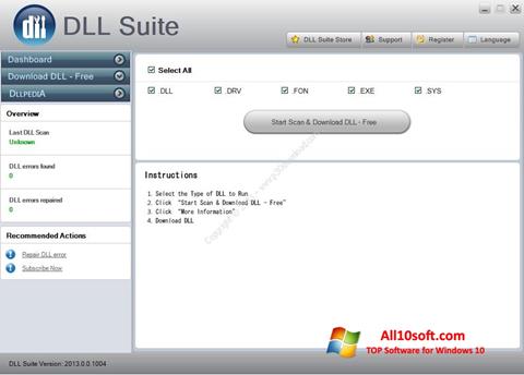 Snimak zaslona DLL Suite Windows 10