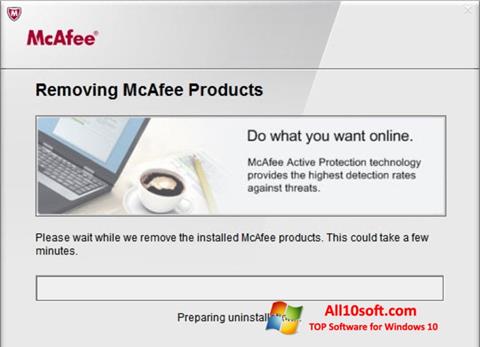 Snimak zaslona McAfee Consumer Product Removal Tool Windows 10