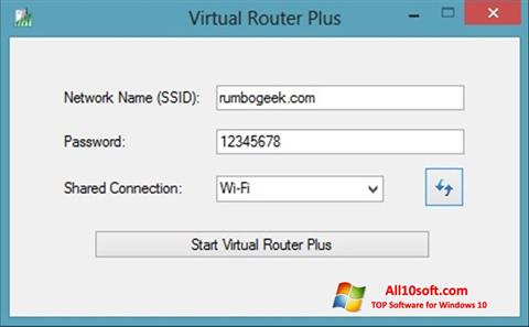 Snimak zaslona Virtual Router Plus Windows 10