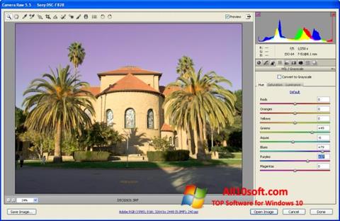 Snimak zaslona Adobe Camera Raw Windows 10
