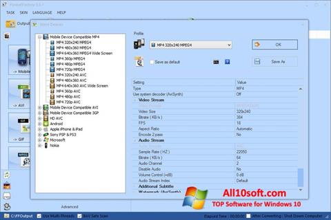 Snimak zaslona Format Factory Windows 10